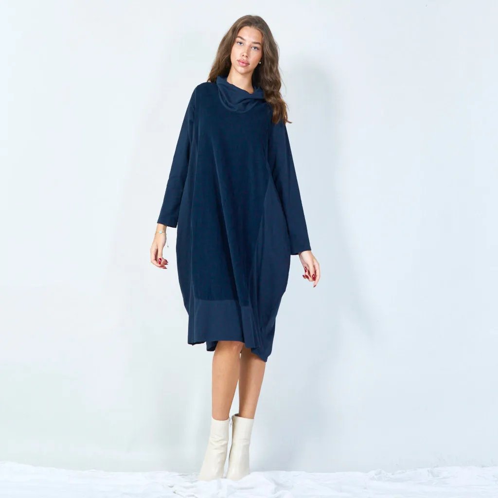 Cozy oversized draped hoodie dress wholesale