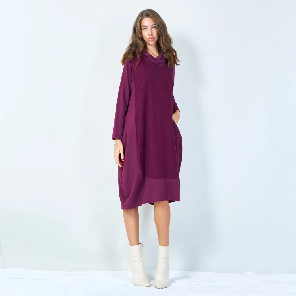 Cozy oversized draped hoodie dress wholesale