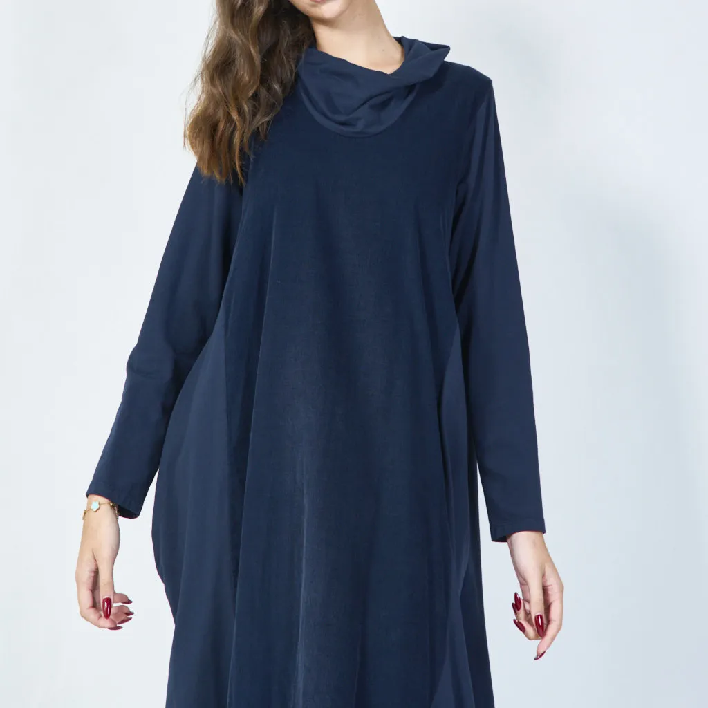 Cozy oversized draped hoodie dress wholesale
