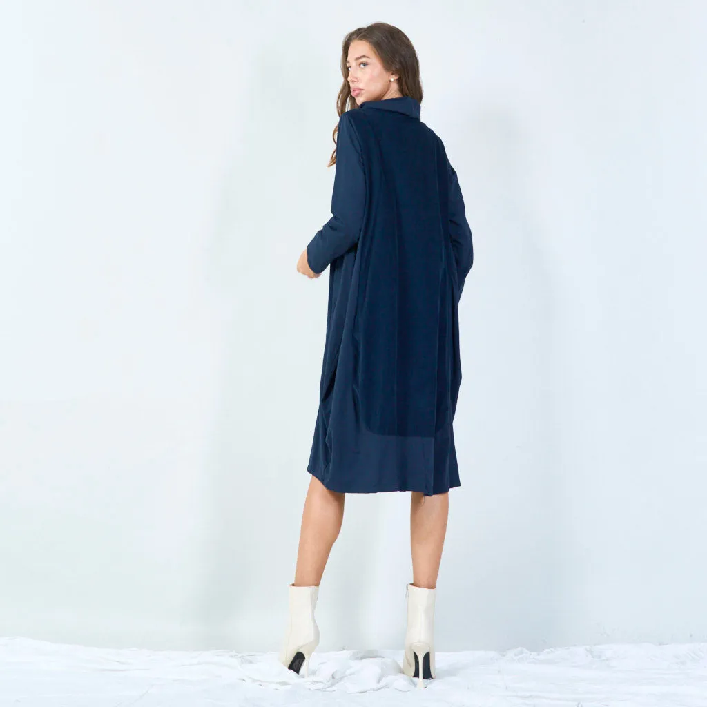 Cozy oversized draped hoodie dress wholesale