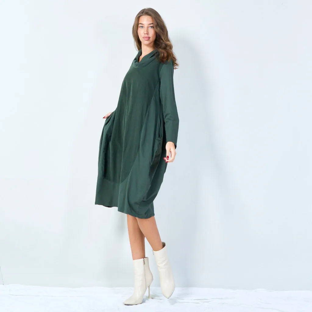 Cozy oversized draped hoodie dress wholesale