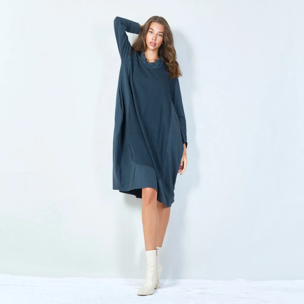 Cozy oversized draped hoodie dress wholesale