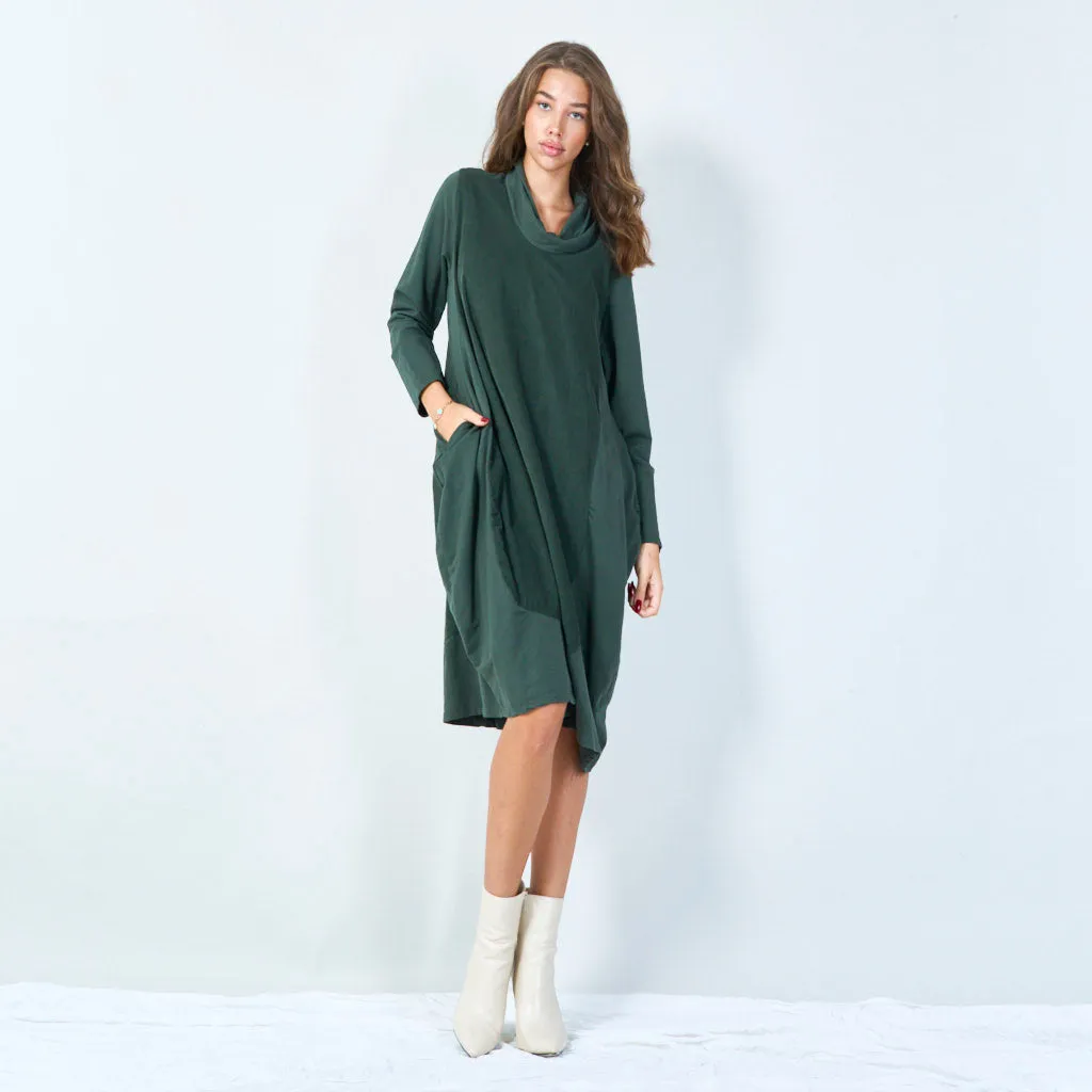 Cozy oversized draped hoodie dress wholesale