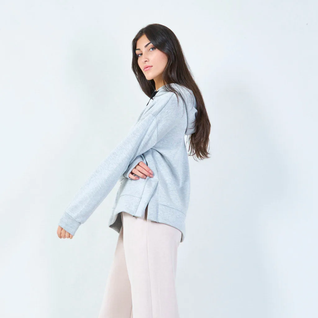 Cozy pullover hoodie with long drawstrings wholesale