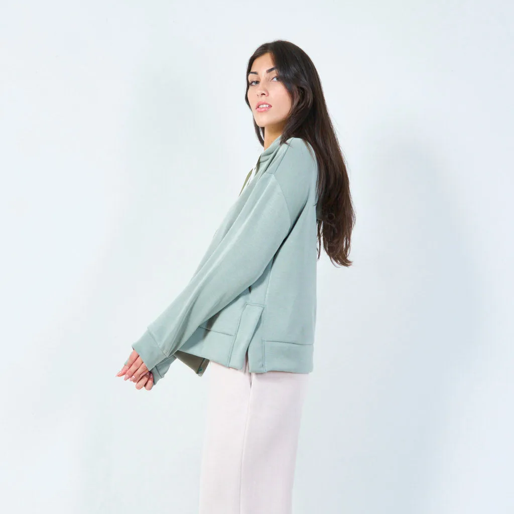Cozy pullover hoodie with long drawstrings wholesale
