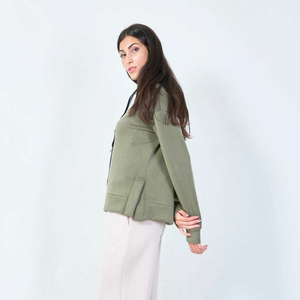 Cozy pullover hoodie with long drawstrings wholesale