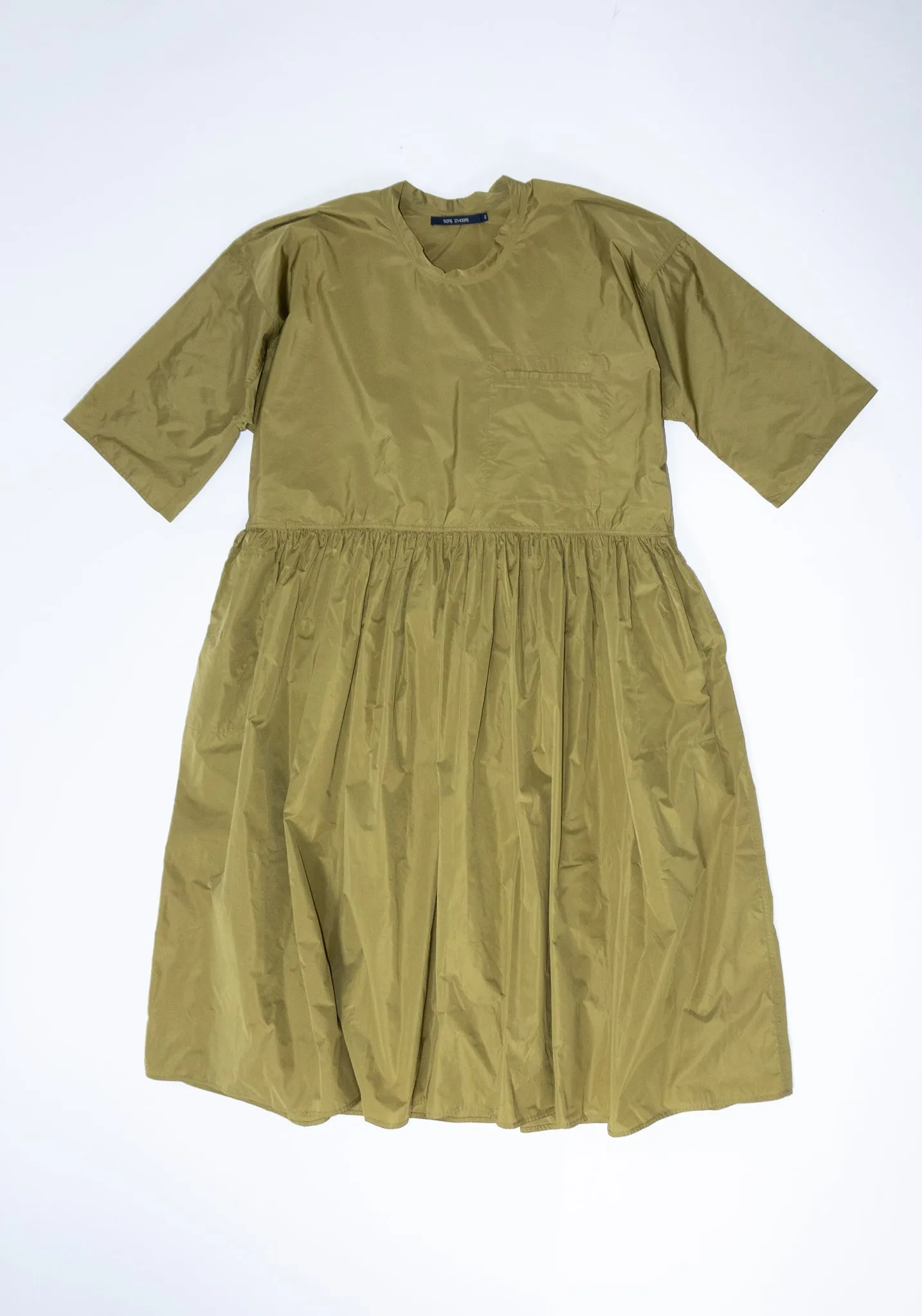 Delos Drop Waist Dress in Olive Oil