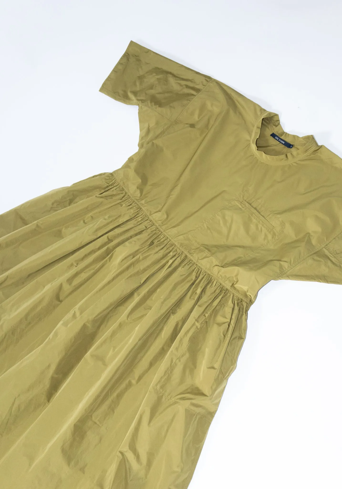 Delos Drop Waist Dress in Olive Oil