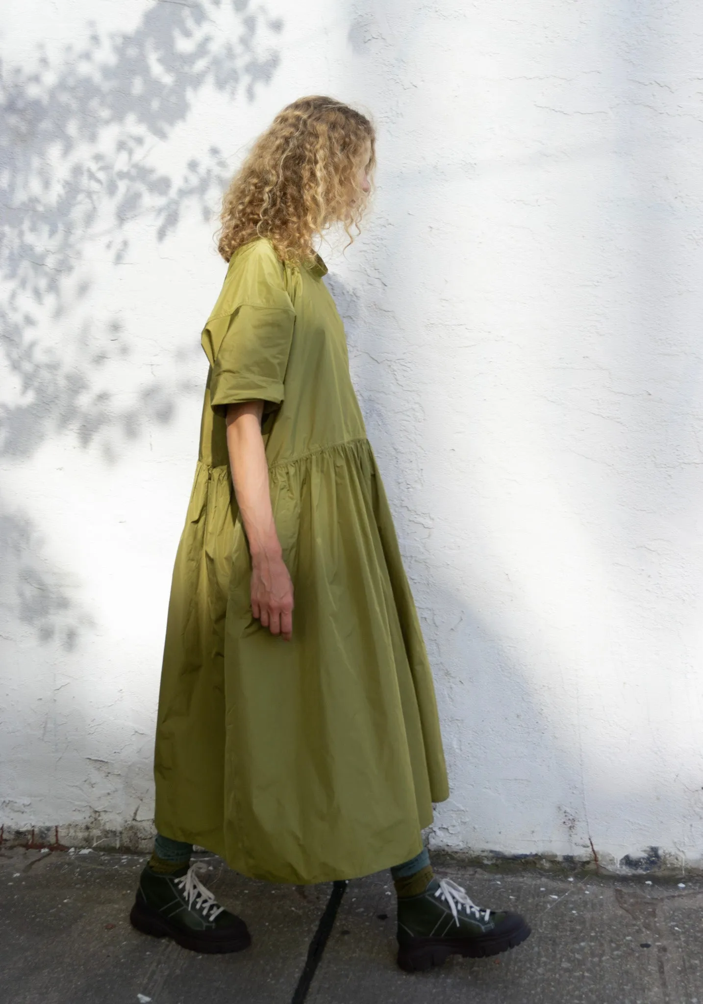 Delos Drop Waist Dress in Olive Oil