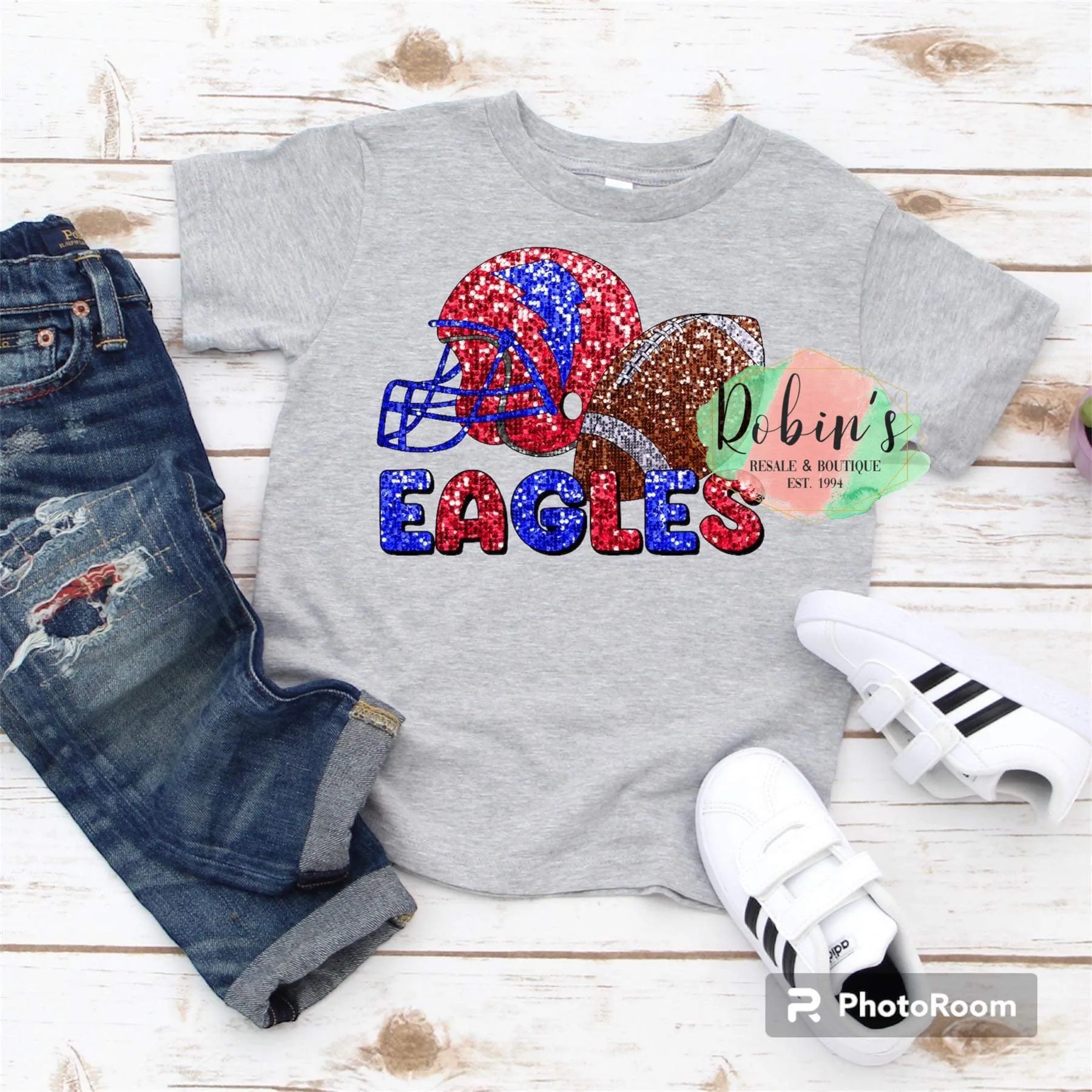 Eagles Faux Glitter Football Preorder