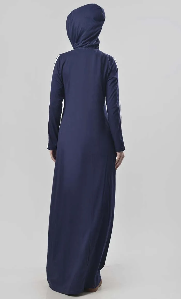 Everyday Navy Jersey Sportswear Abaya Dress - Final Sale