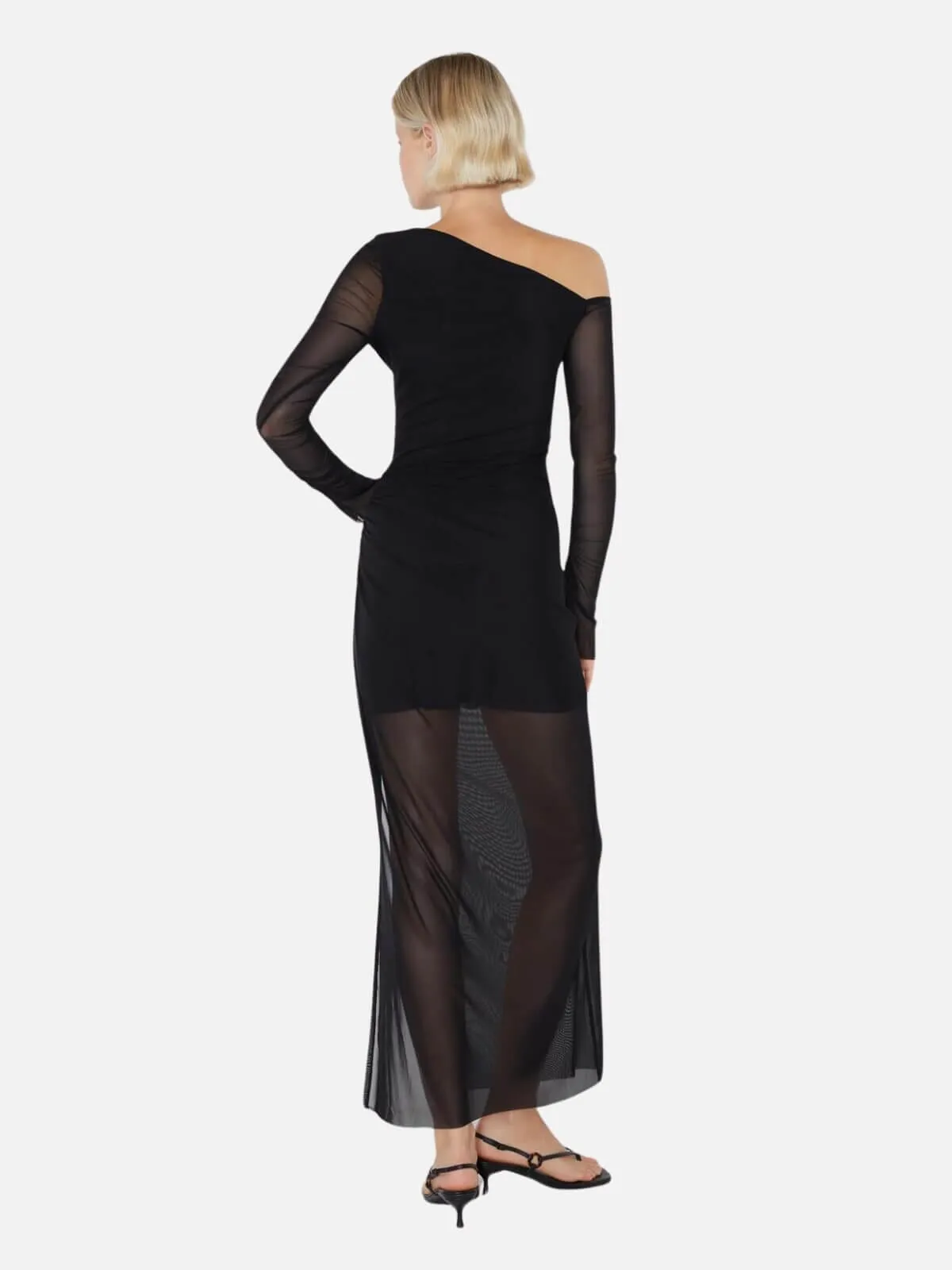 Fae Asym Long Sleeve Dress - Black