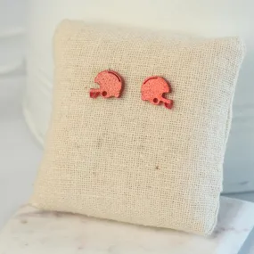 Football Helmet Studs in Red Glitter