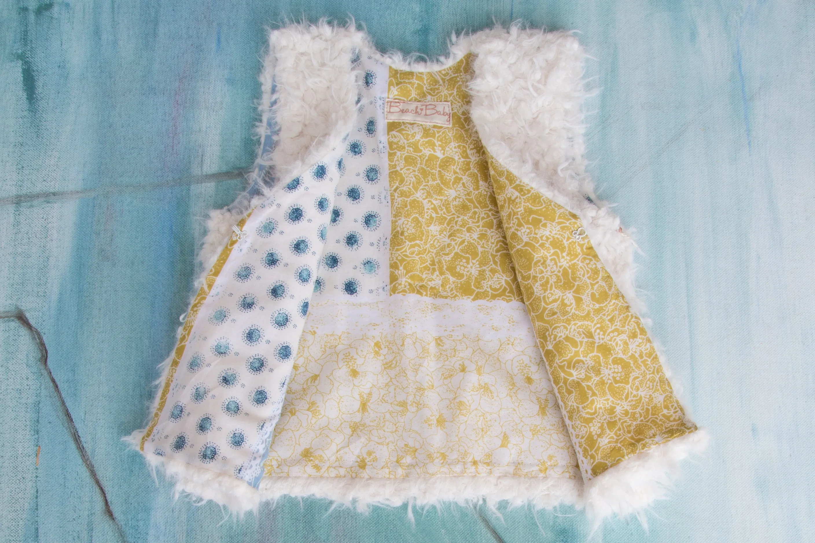 French Lamb Vest Blue Provencale