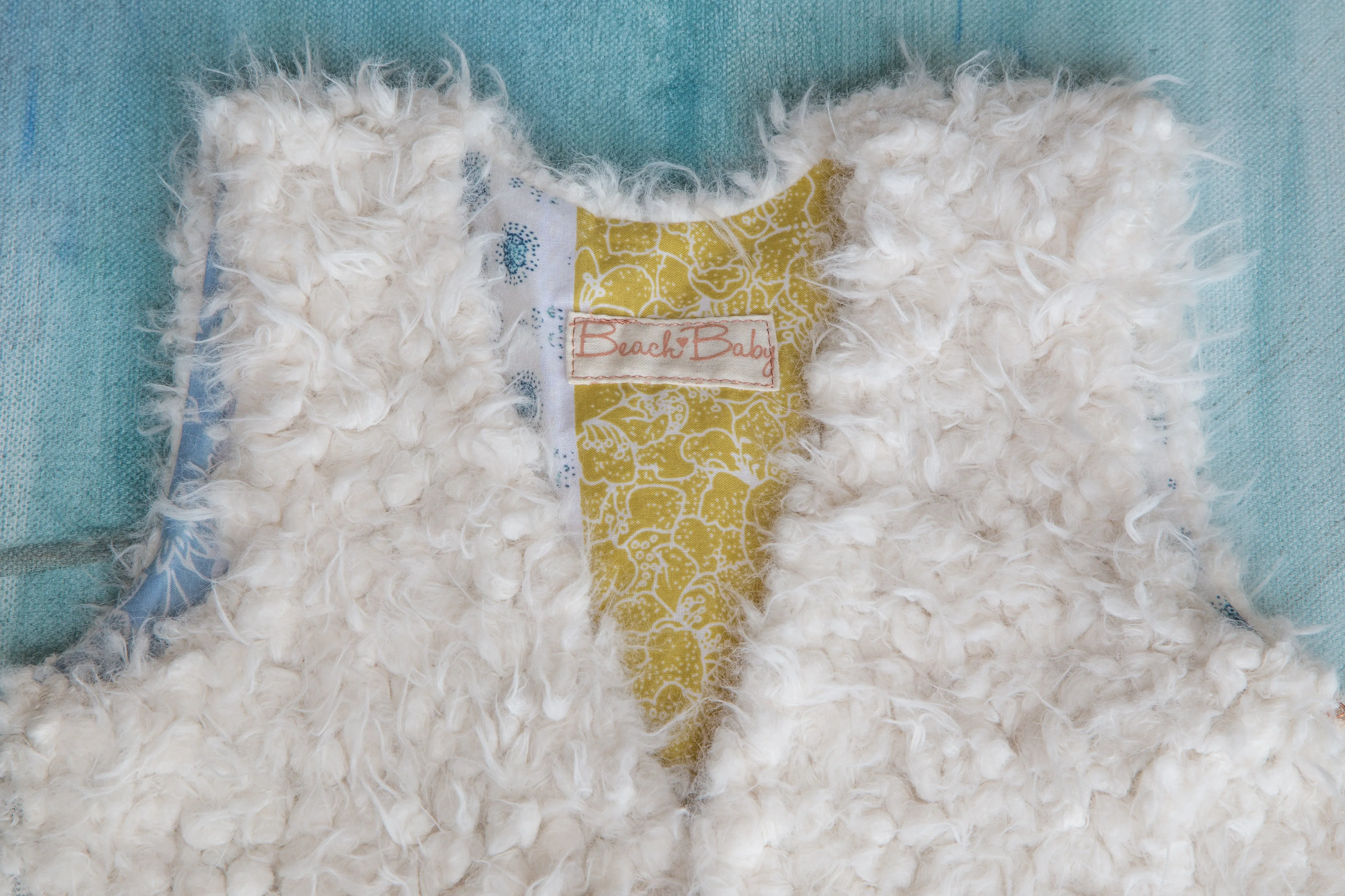 French Lamb Vest Blue Provencale