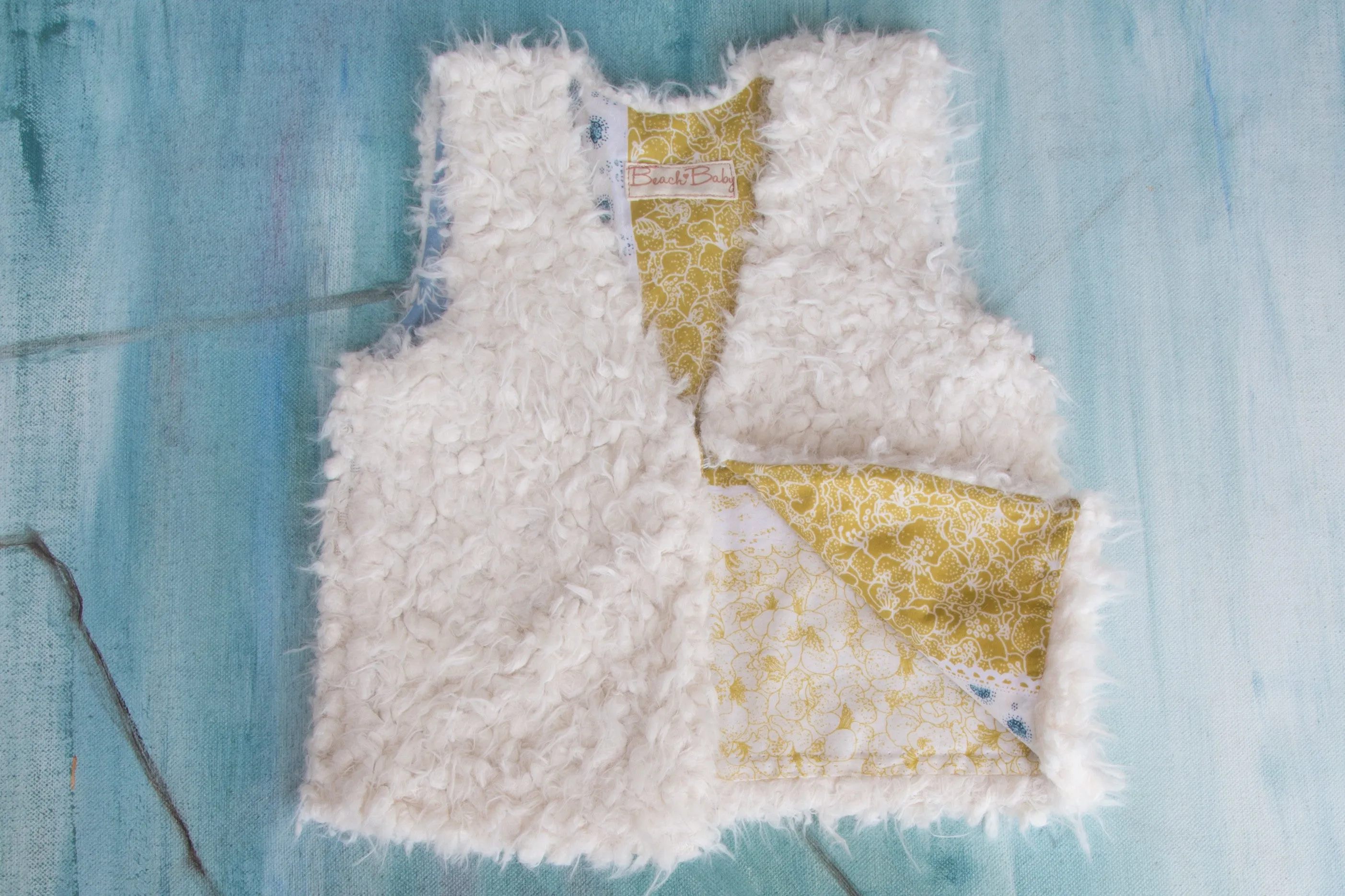 French Lamb Vest Blue Provencale
