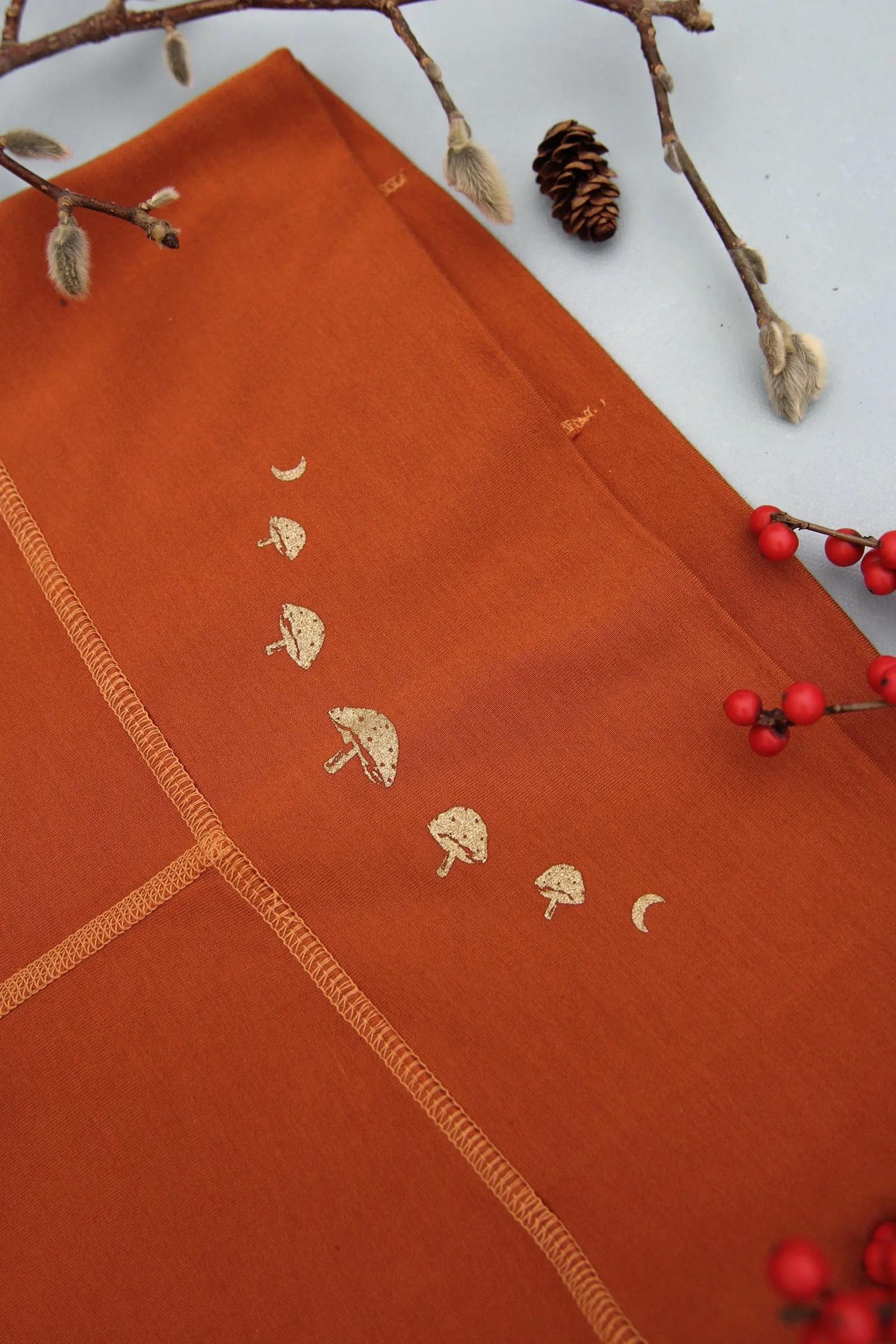Golden Shroom Moon Forest Fiber Leggings