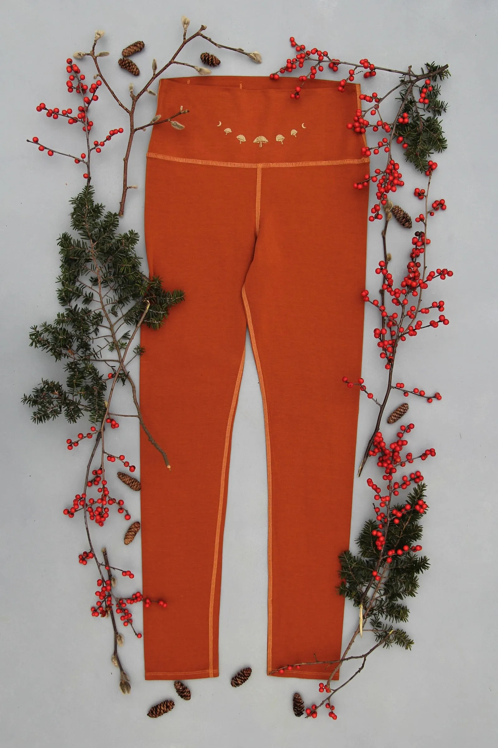 Golden Shroom Moon Forest Fiber Leggings
