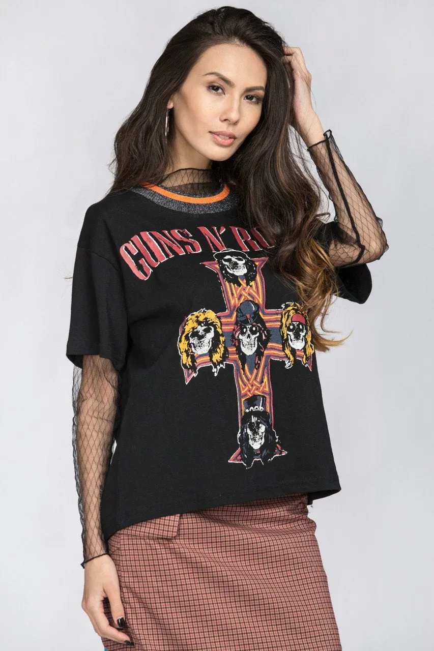 Guns & Roses Vintage T-Shirt with mesh