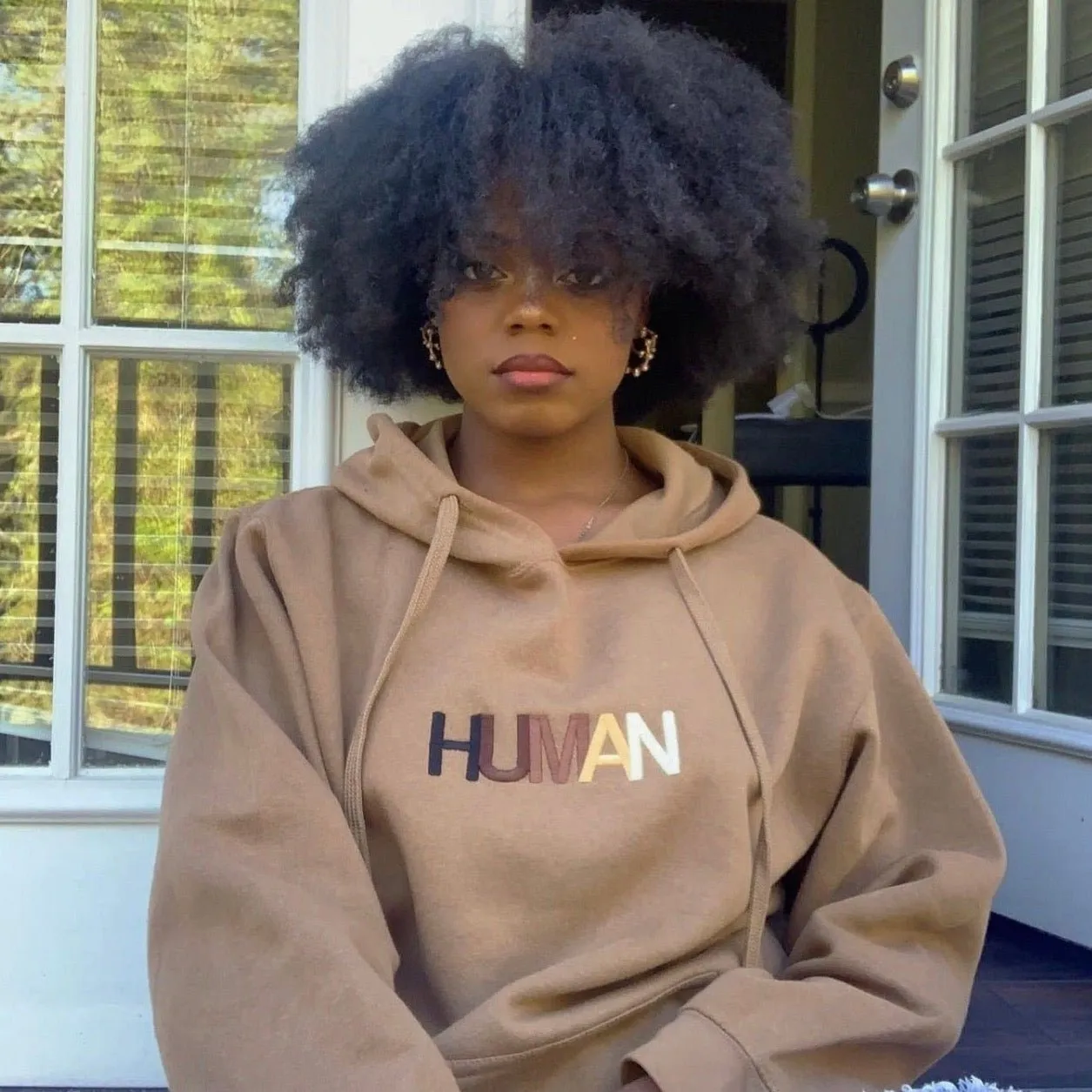 Human Embroidered Hoodie