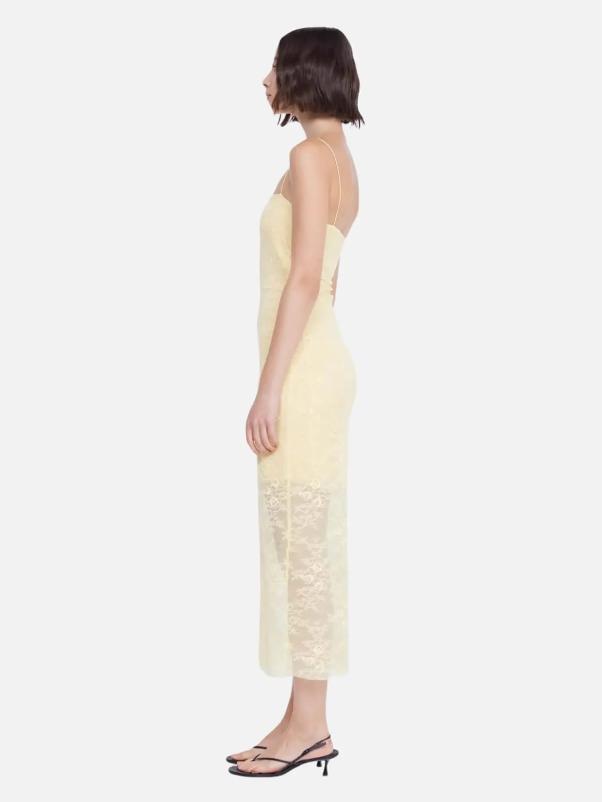 Juliette Column Midi Dress - Butter Yellow