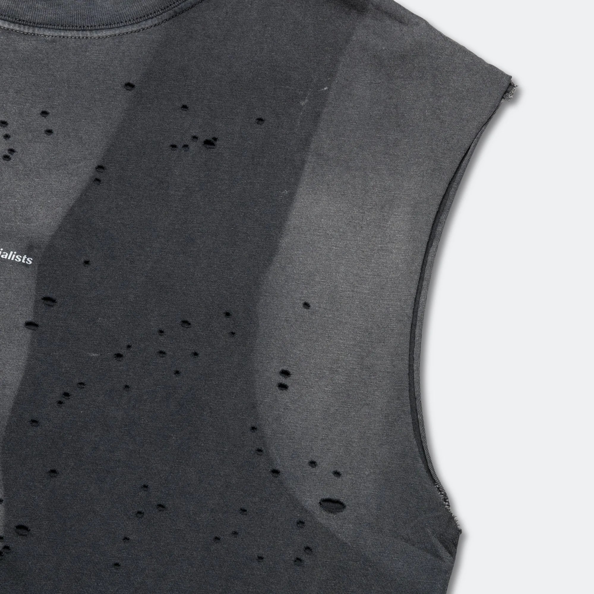 Mens MothTech™ Fringe Muscle Tank - Sun Beached Black
