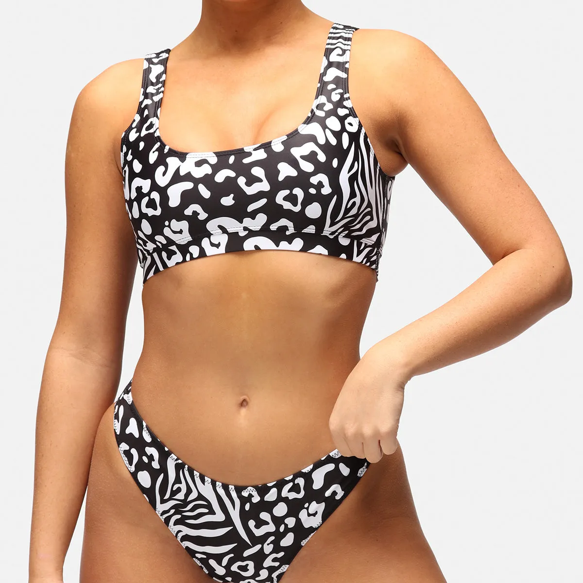 Monochrome Safari Tikini Bottoms