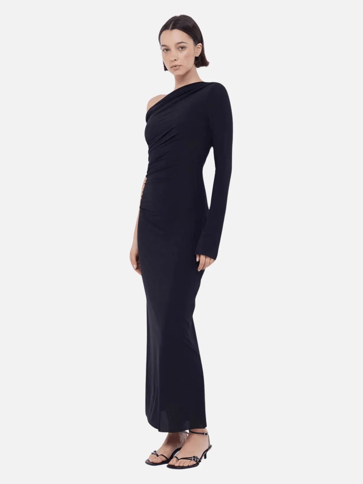 Nabila Asym Midi Dress - Black