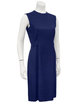 Navy Blue Demi Couture Raw Silk Day Dress