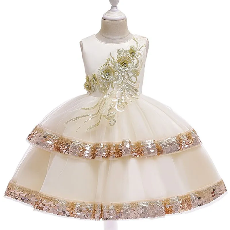 New Sequin Embroidery Children's Evening Dress