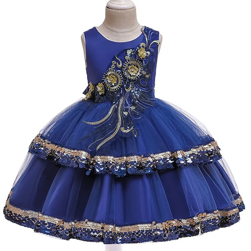 New Sequin Embroidery Children's Evening Dress