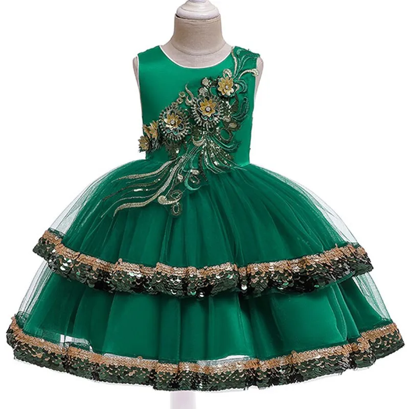New Sequin Embroidery Children's Evening Dress