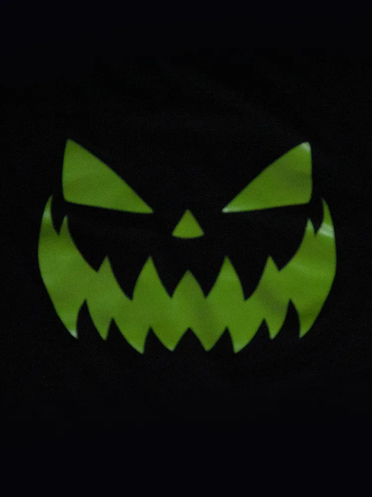 Pumpkin King Glow in the Dark 3/4 Sleeve Top in Black and White - Vixen by Micheline Pitt