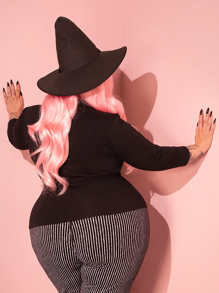Pumpkin King Glow in the Dark 3/4 Sleeve Top in Black and White - Vixen by Micheline Pitt