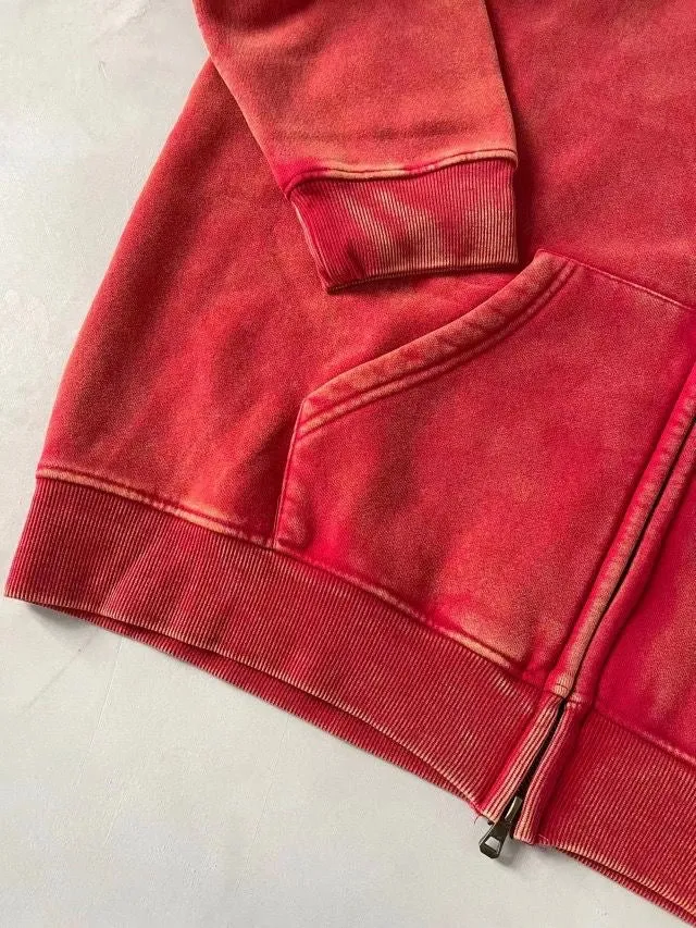 Retro Essence | Washed Oversized Zip-Up Hoodie