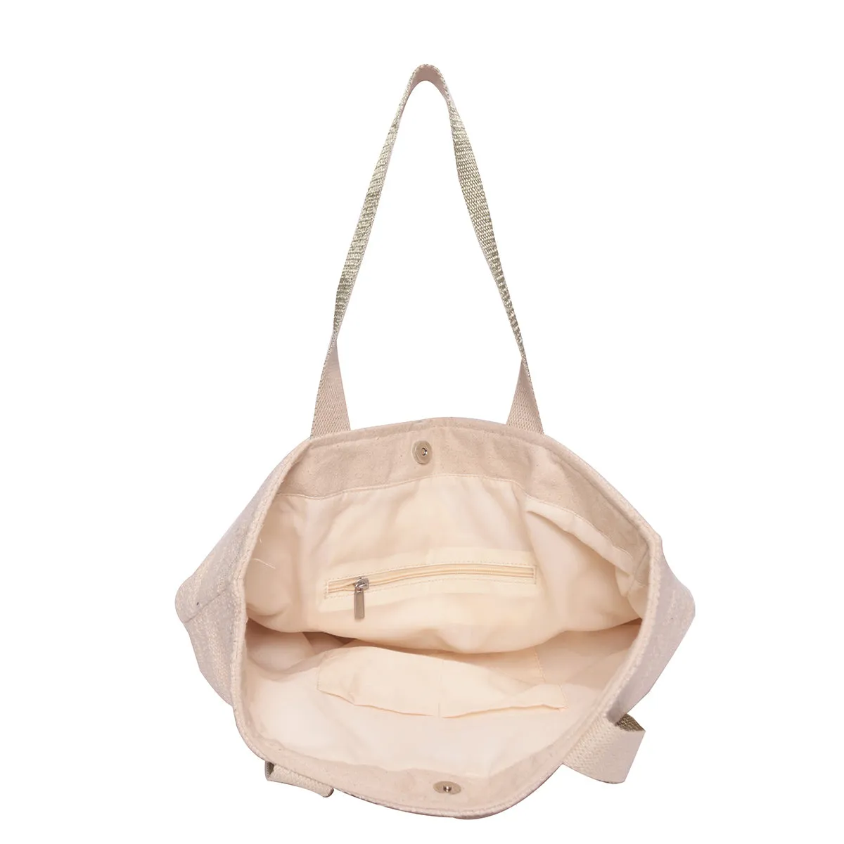 Sequin Embroidery Cotton Dhurry Shopper Bag