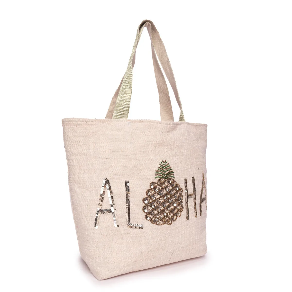 Sequin Embroidery Cotton Dhurry Shopper Bag