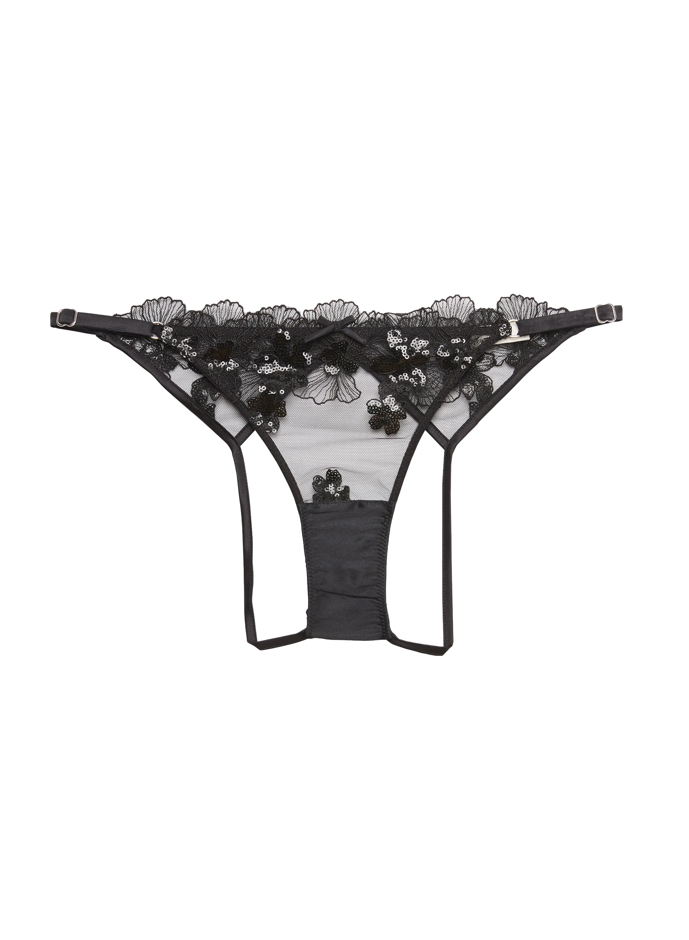 Sequin Violet Embroidery Ouvert Panty