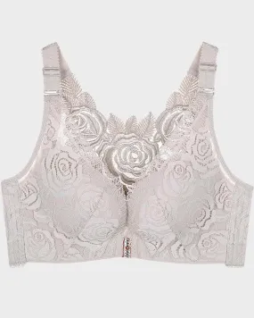 SheCurve® Rose Embroidery Front Closure Bra