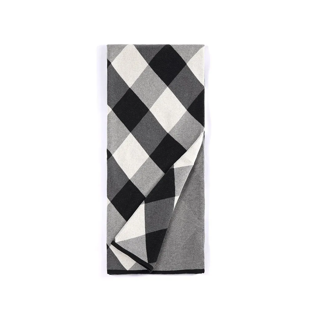 Shiraleah Anderson Plaid Throw, Black and White - FINAL SALE ONLY