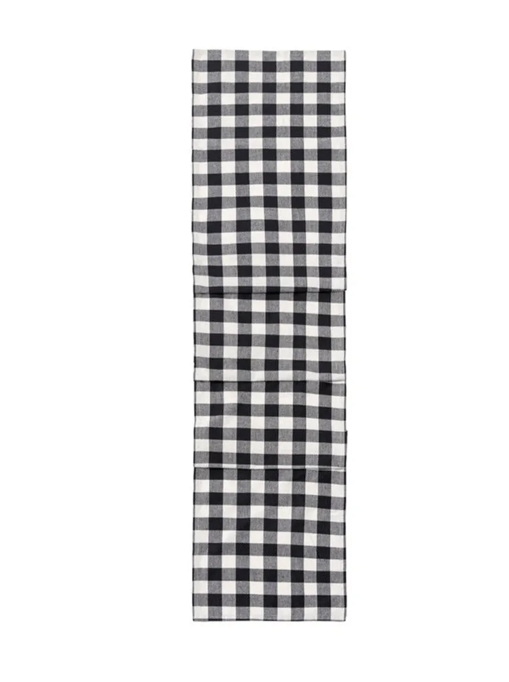 Shiraleah Gina Check Table Runner, Black - FINAL SALE ONLY