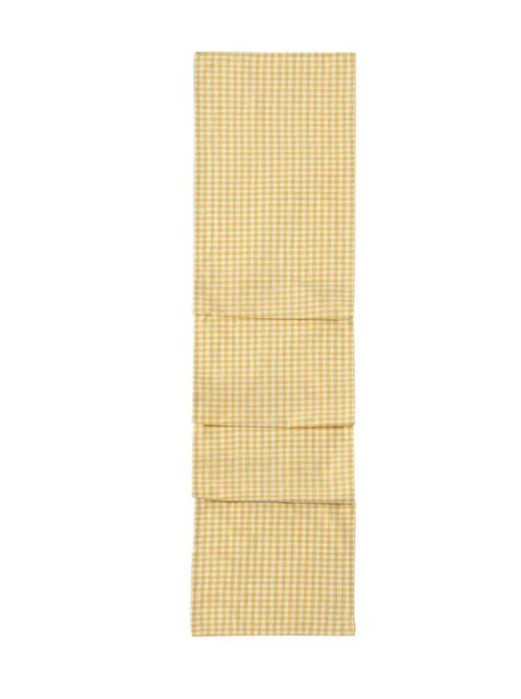 Shiraleah Gina Check Table Runner, Yellow - FINAL SALE ONLY