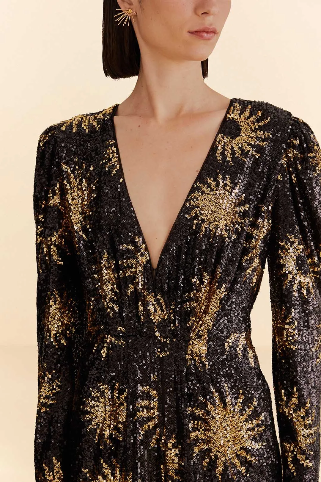 Sunny Mood Sequin V Neck Jumpsuit