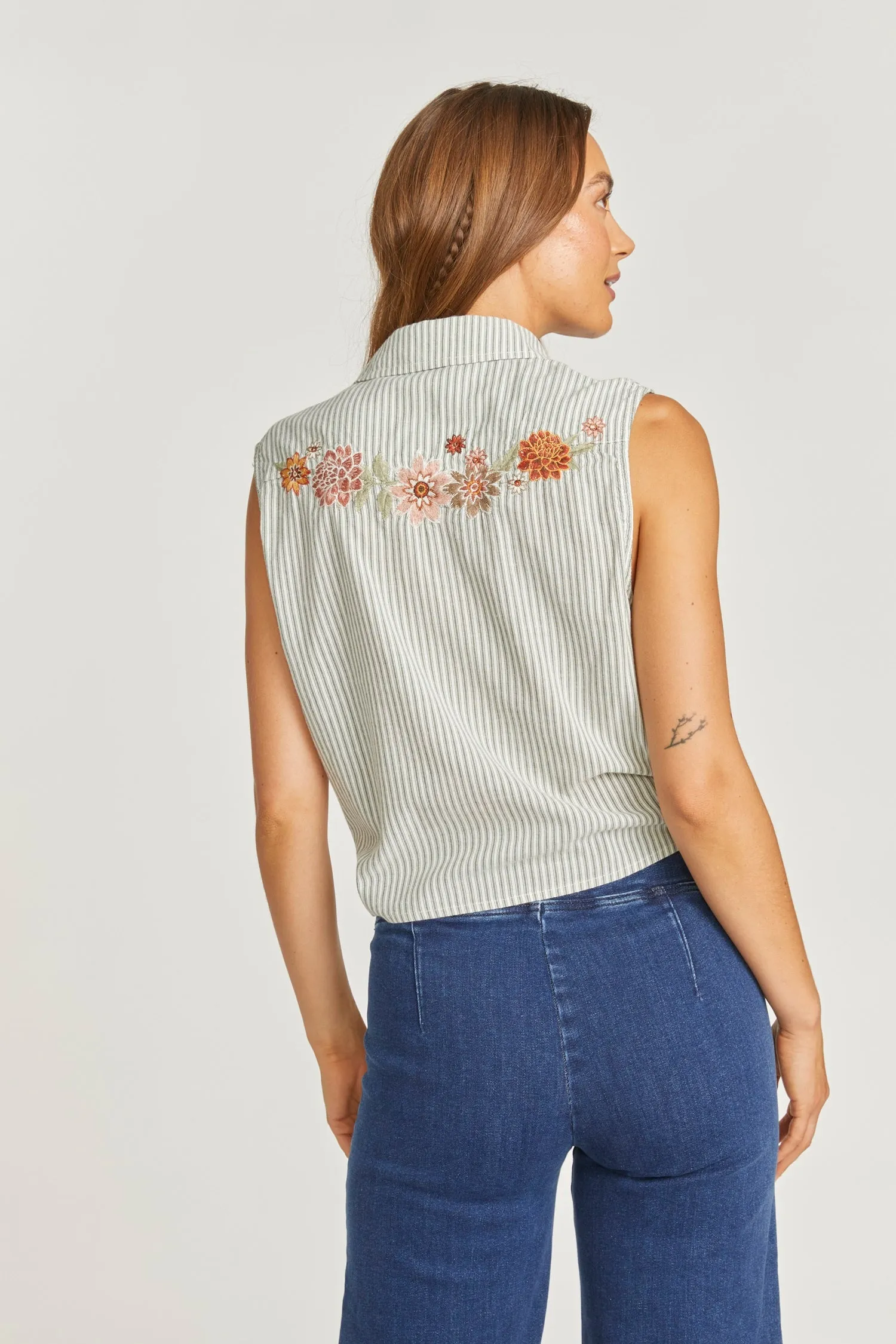 Tie Front Top - Spring Neptune